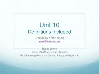 Unit 10 Definitions Included