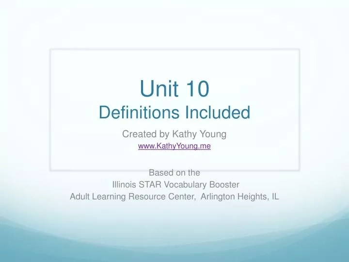 unit 10 definitions included