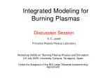 Comprehensive Theory for Burning Plasmas: Workshop Insights - slide 1