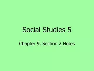 Social Studies 5