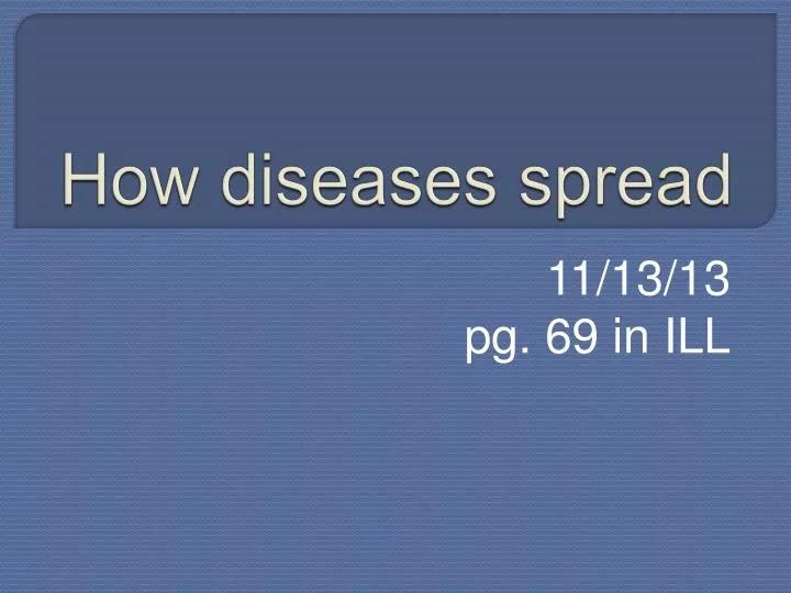 how diseases spread