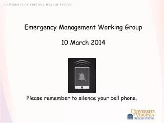 Emergency Management Working Group 10 March 2014
