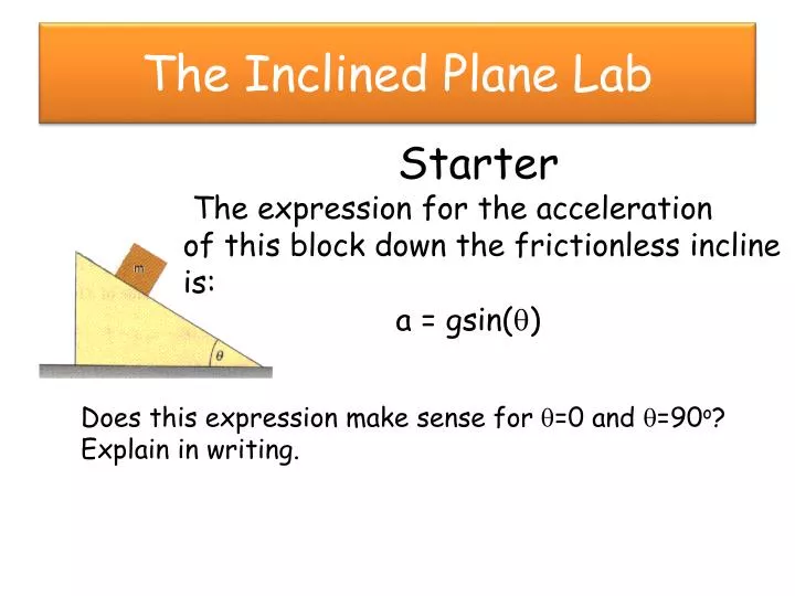 the inclined plane lab