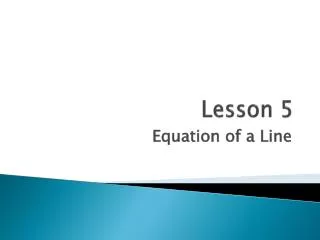 lesson 5