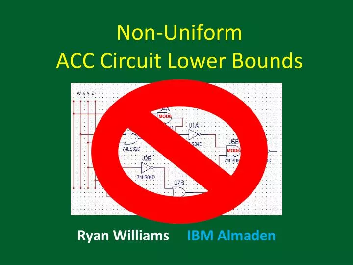 non uniform acc circuit lower bounds