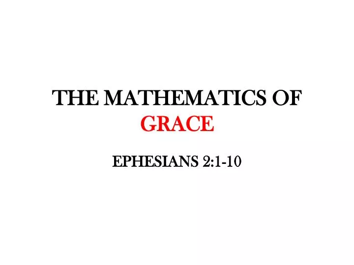 the mathematics of grace