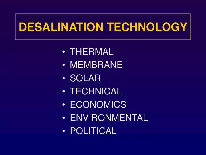 desalination technology
