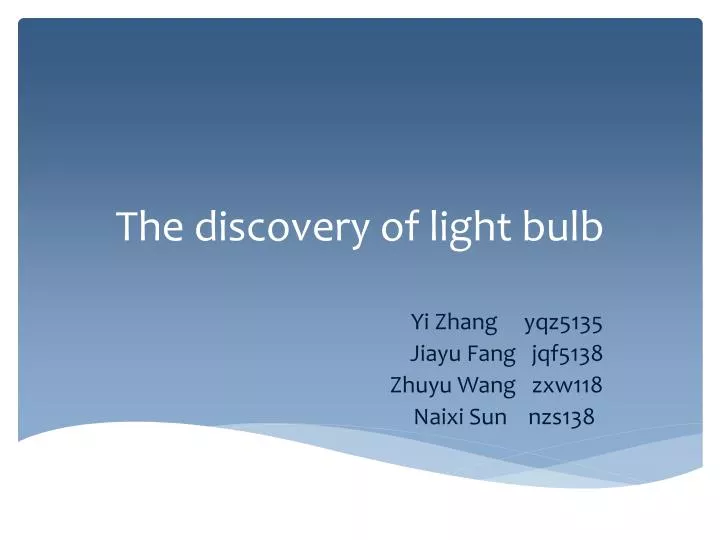 the discovery of light bulb