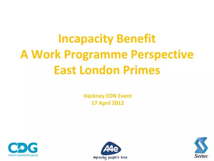 incapacity benefit a work programme perspective east london primes