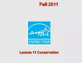 Lecture 11 Conservation