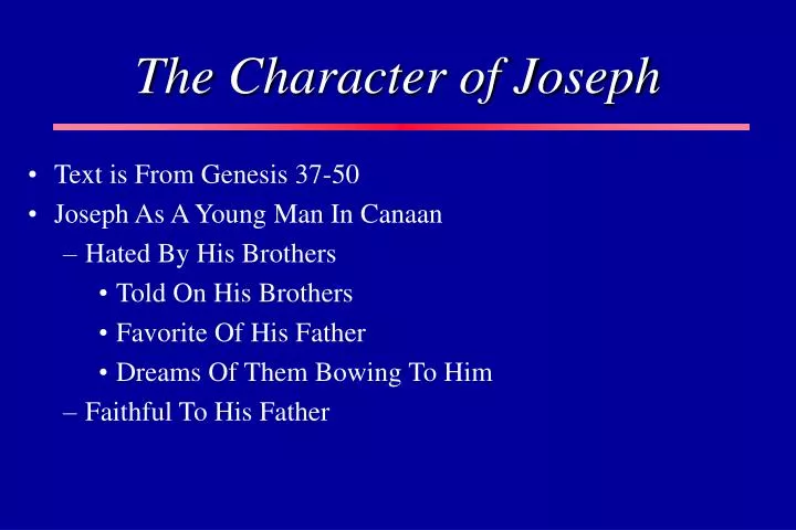 the character of joseph