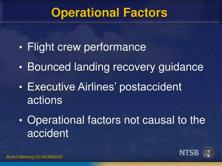 operational factors