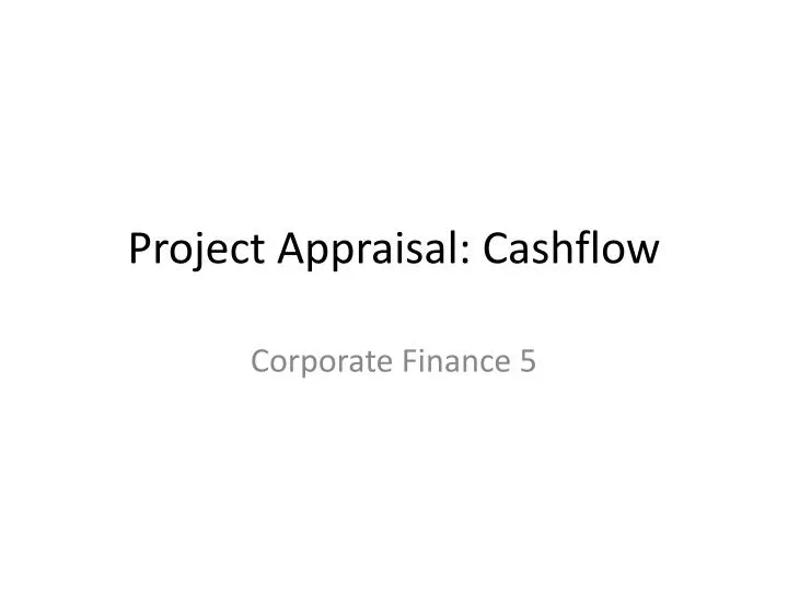 project appraisal cashflow