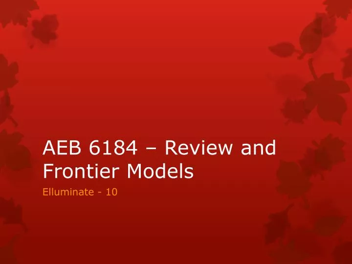 aeb 6184 review and frontier models