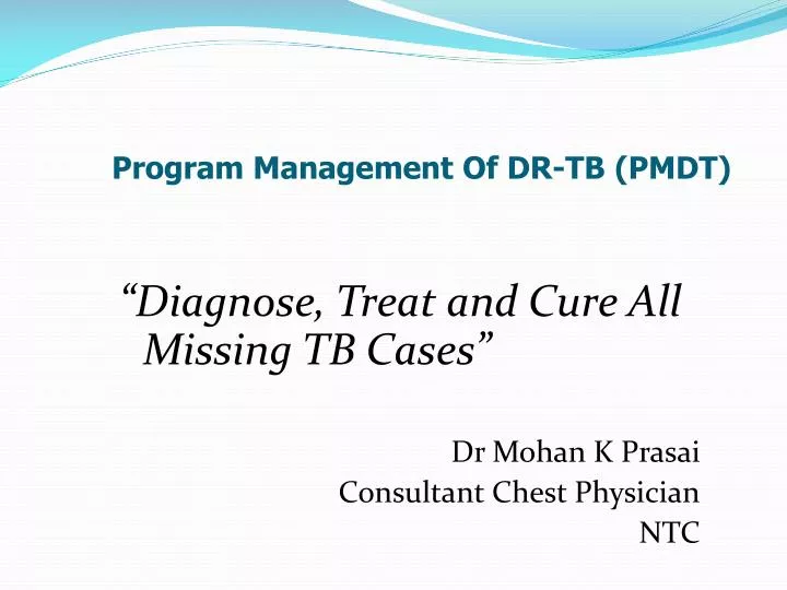 program management of dr tb pmdt