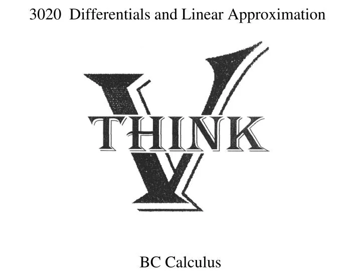 3020 differentials and linear approximation