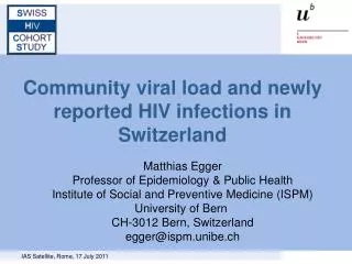 Community viral load and newly reported HIV infections in Switzerland
