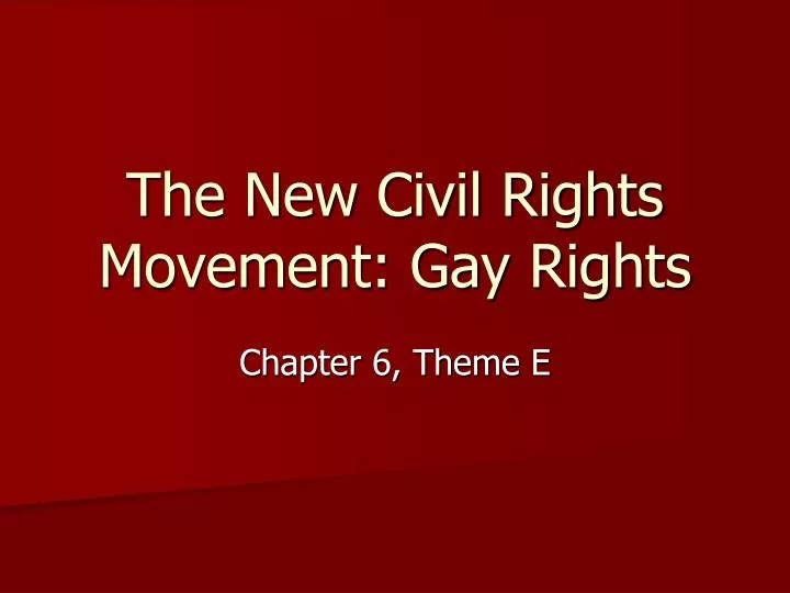 the new civil rights movement gay rights