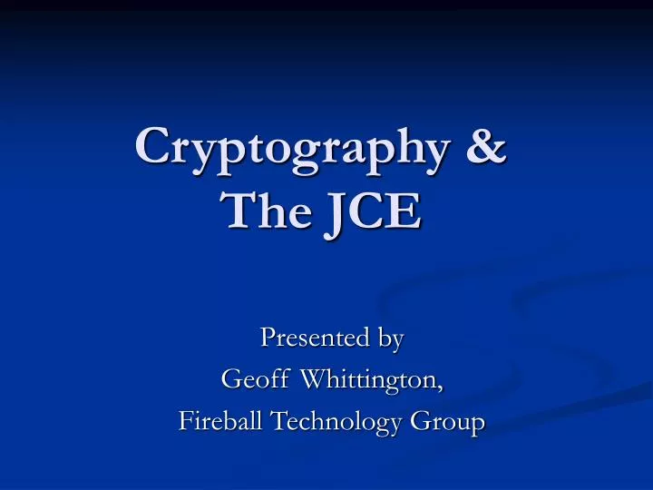 cryptography the jce
