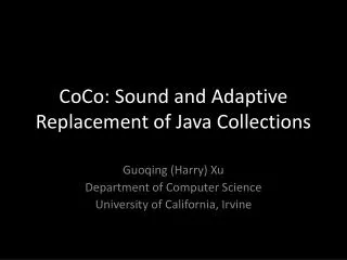 CoCo : Sound and Adaptive Replacement of Java Collections