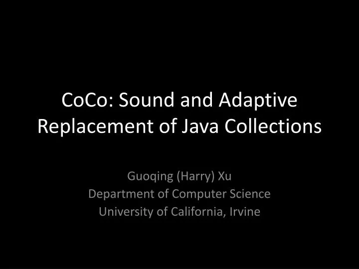 coco sound and adaptive replacement of java collections