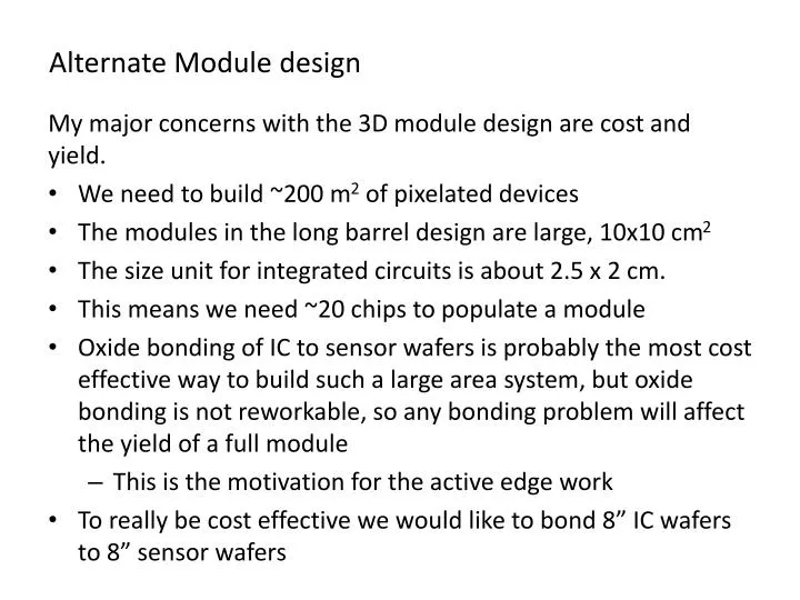 alternate module design