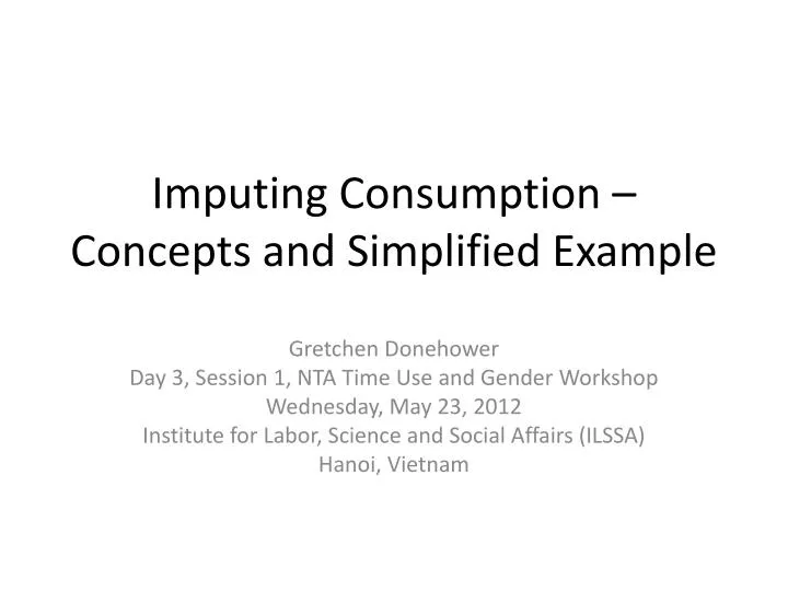 imputing consumption concepts and simplified example