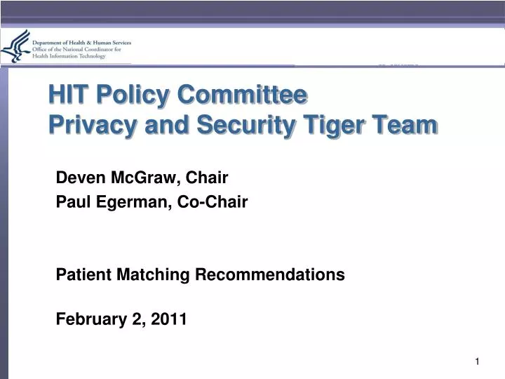 hit policy committee privacy and security tiger team