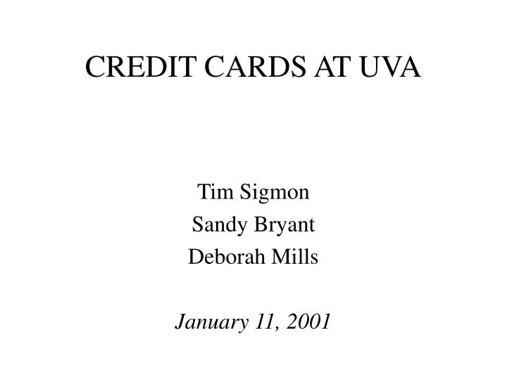 credit cards at uva