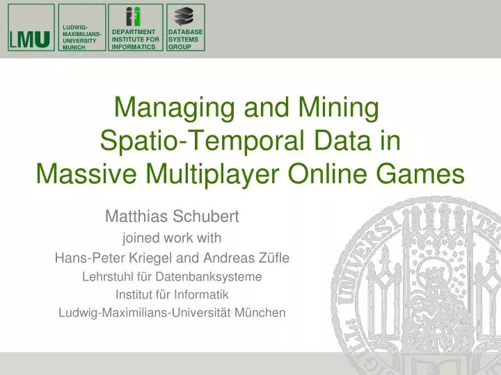 managing and mining spatio temporal data in massive multiplayer online games