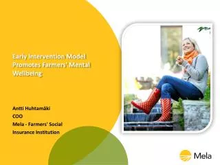 Early Intervention Model Promotes Farmers' Mental Wellbeing