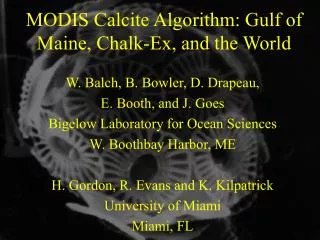 MODIS Calcite Algorithm: Gulf of Maine, Chalk-Ex, and the World