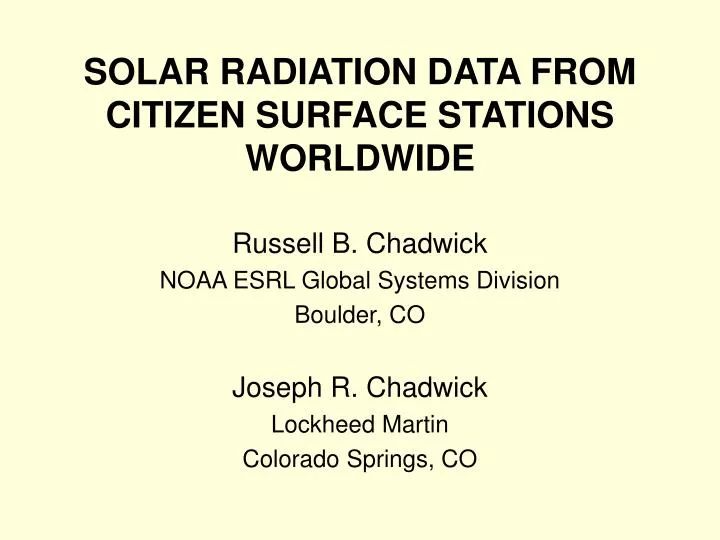 solar radiation data from citizen surface stations worldwide