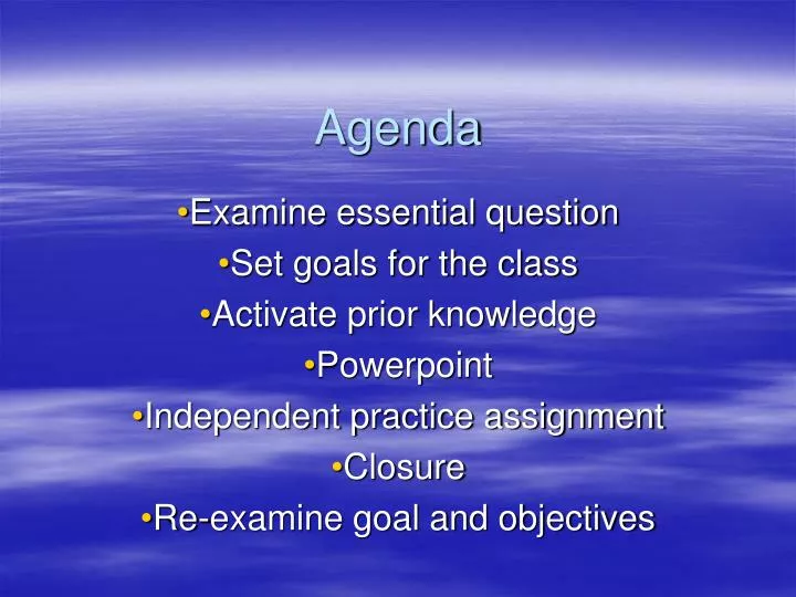 agenda