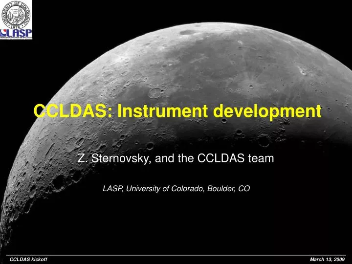 z sternovsky and the ccldas team lasp university of colorado boulder co