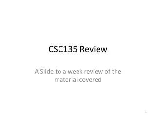 CSC135 Review