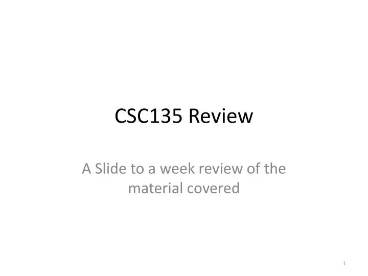csc135 review