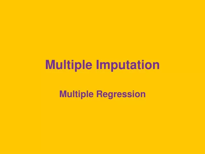 multiple imputation