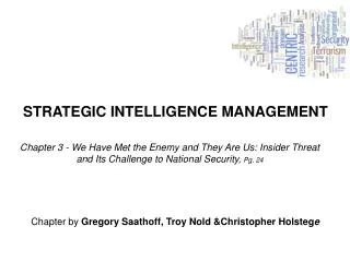 STRATEGIC INTELLIGENCE MANAGEMENT