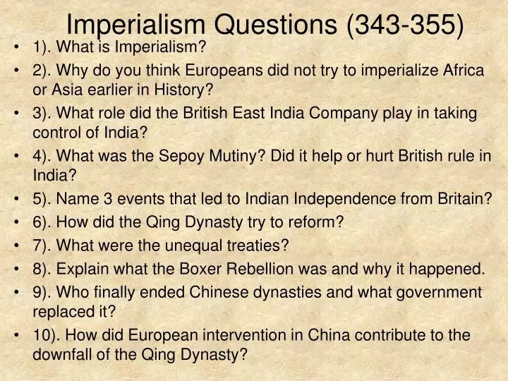 imperialism questions 343 355