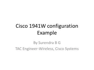 Cisco 1941W configuration Example