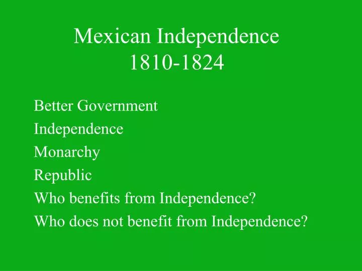 mexican independence 1810 1824