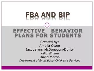 FBA and BIP Effective Behavior Plans for Students