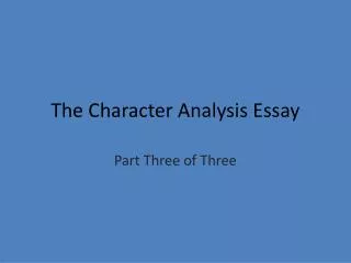 the character analysis essay