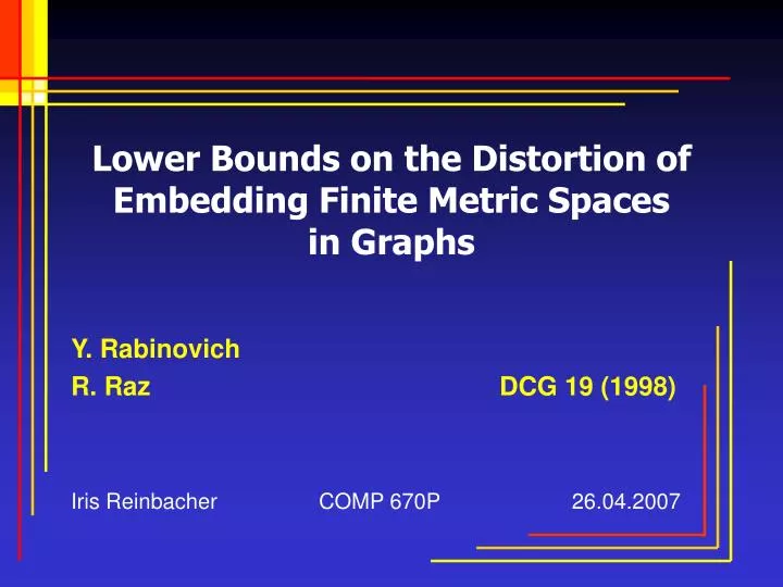 lower bounds on the distortion of embedding finite metric spaces in graphs
