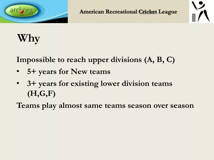 american recreational cricket league