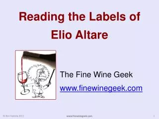 Reading the Labels of Elio Altare