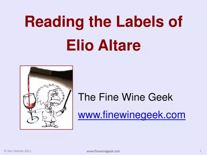 reading the labels of elio altare