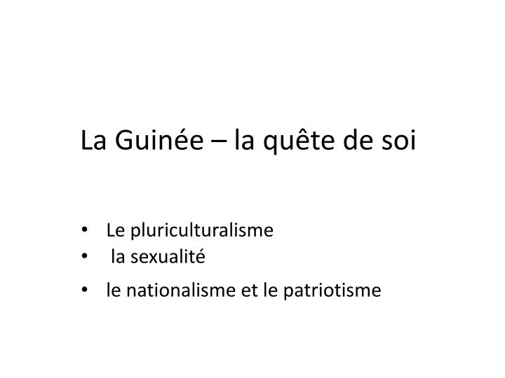 la guin e la qu te de soi