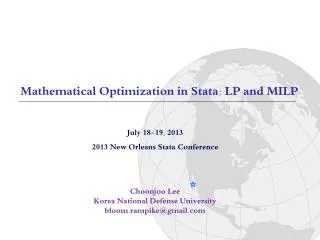 July 18-19, 2013 2013 New Orleans Stata Conference